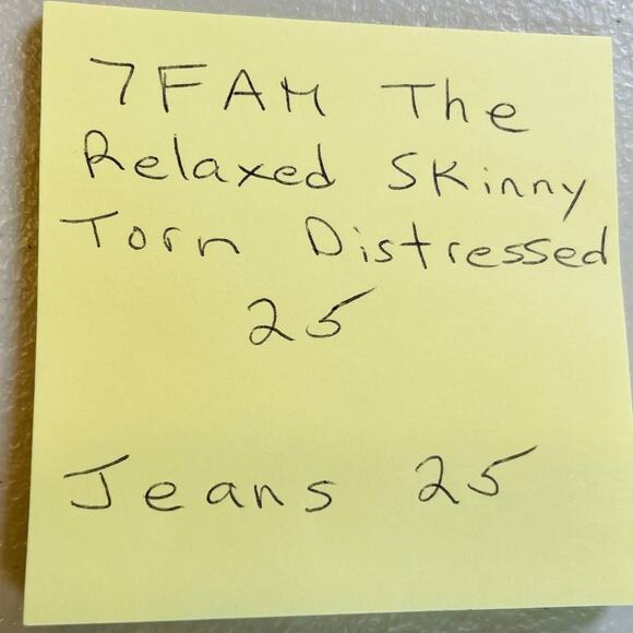 7 For All Mankind The Relaxed Skinny Torn Distressed Blue Denim Y2K Jeans 25 - Picture 13 of 13